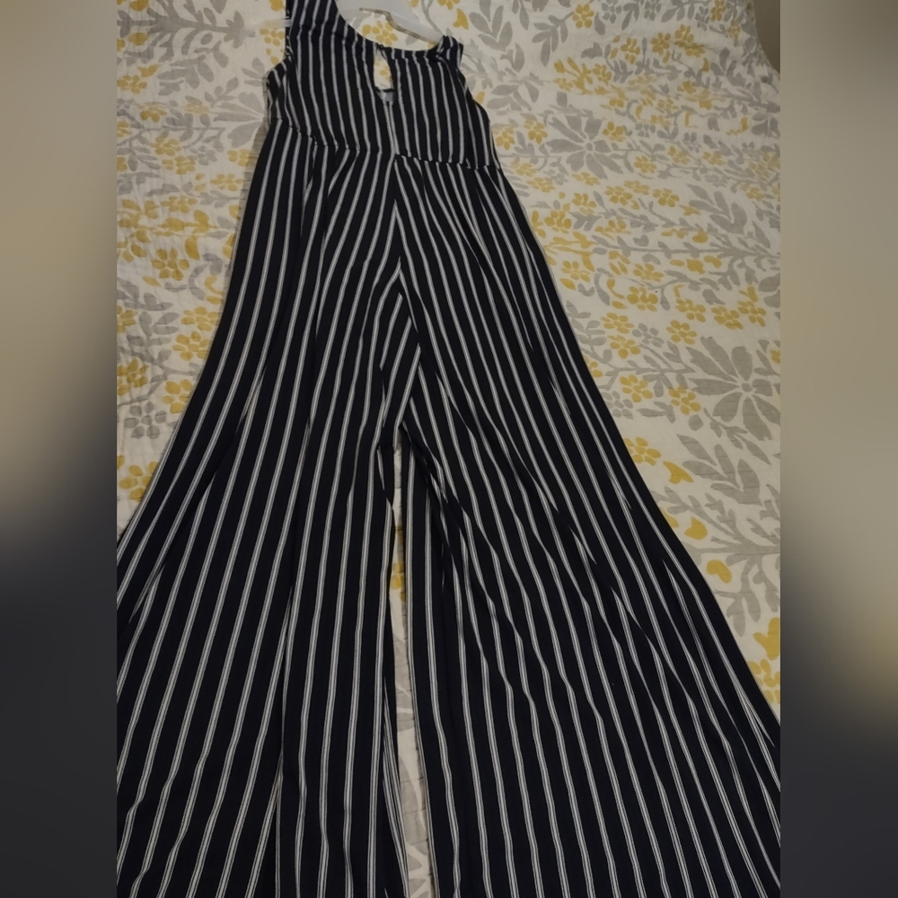 Wrapper Pin Striped Jumpsuit